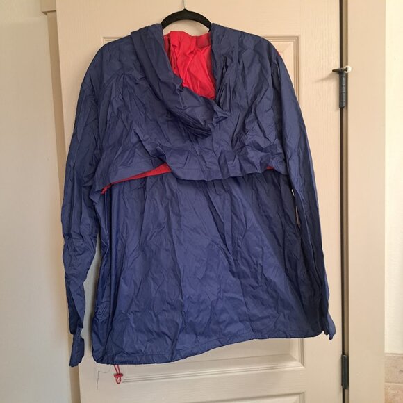 Vineyard Vines mens Rain poncho jacket compactable for traveling XL blue red - Picture 4 of 5